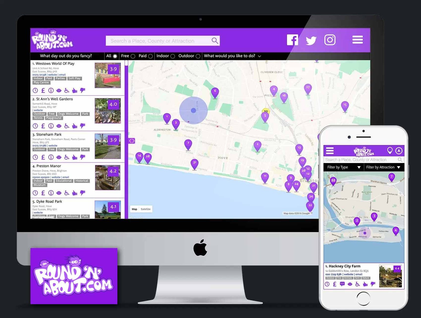 RoundnAbout Website Design, Mobile and Desktop